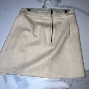 Cream suede skirt! So cute and trendy!